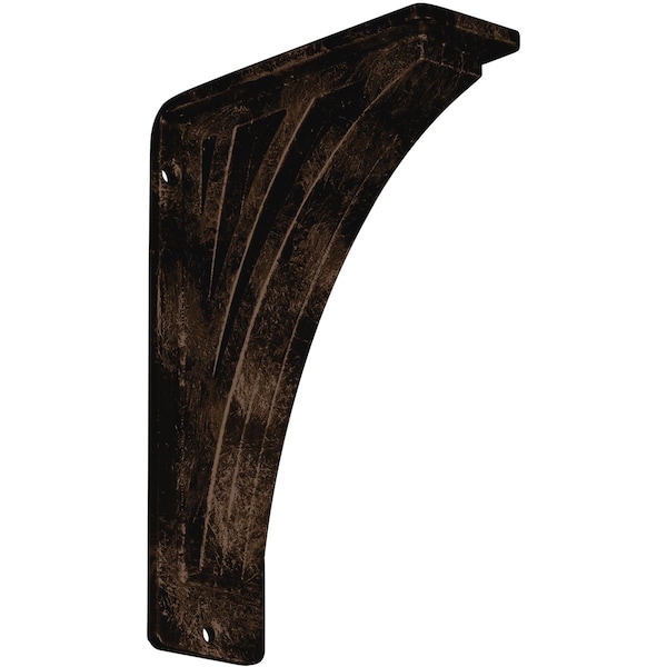 Ekena Millwork Nevio Wrought Iron Bracket, (Triple center brace), Antiqued Bronze 2"W x 5 1/2"D x 8"H BKTM02X05X08TNEABZ - main